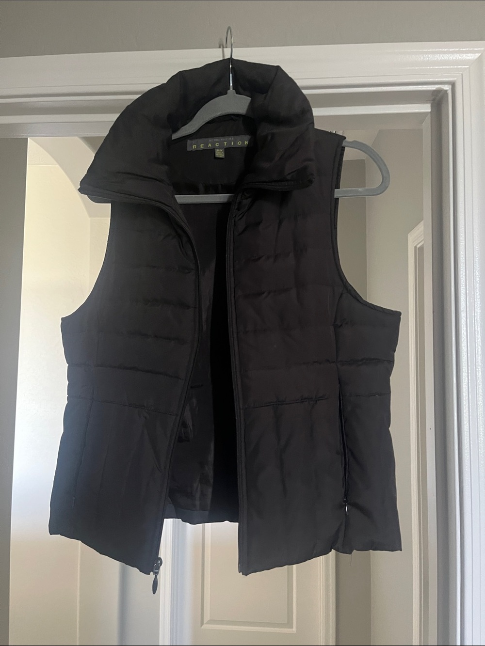 Kenneth Cole Reaction Black Quilted Puffer Vest with High Collar